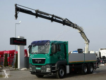 MAN TGS 26.440/6X4/BOX-5,8 M + CRANE TEREX 135/RADIO truck used flatbed