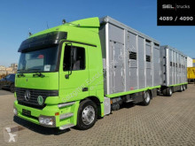 Camión remolque remolque ganadero Mercedes Actros Actros 18.430 / Hubdach / 3 Stock / mit Trailer