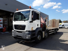 Camion plateau ridelles MAN TGS35.360 Low bed crane truck