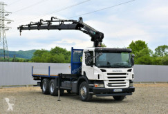 Lastbil Scania P340 Pritsche 6,50m +HIAB 144E-4HIDUO + FUNK/6x4 flatbed brugt