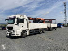 Lastbil med släp MAN TGX 26.440 / 6x2 / Palfinger PK 21001L platta häckar begagnad