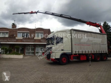 Vrachtwagen met aanhanger met huifzeil DAF XF XF 410 Fassi 365 6+3 mit JIB 9xHydr + Anhänger