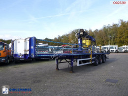 Lastbil Platform trailer + Terex 105.2 A 11 crane + rotator/grapple platta begagnad