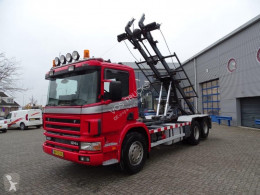 Lastbil containertransport Scania 124-400 / MANUAL / / FULL STEEL / CONTAINER CYSTEEM / NICE NL TRUCK / BOOGIE / ANALOGE TACHO / / 2000