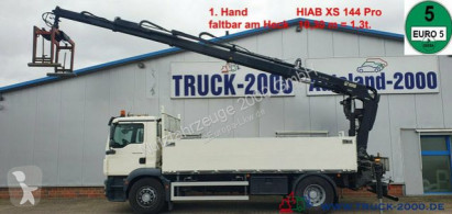 Vrachtwagen platte bak boorden MAN TGM TGM 18.290 Hiab XS144 Pro 10m =1,3t. TÜV 12/22