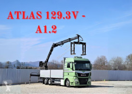 Lastbil flatbed MAN TGX 26.440 Pritsche 6,60 m* ATLAS 129.3V-A1.2