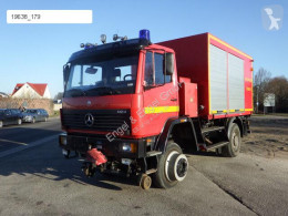 Vrachtwagen brandweer Mercedes 1124AF 4x4 ZW Feuerwehr Zweiwege Schienenverkehr Lenkachse - AHK