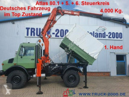 Caminhões basculante Unimog U1450 U1450 4x4 Atlas 80.1 Kran 5.&6. Steuerkreis 1.Hd