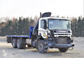 Vrachtwagen platte bak Scania P360 Pritsche 6,50m + HIAB 330-5/FUNK *6x4