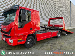 Vrachtwagen autotransporter Iveco Eurocargo 120-220L / Brille / Falcom plateau / Winch / 201 DKM / / Belgium Truck