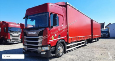 Caminhões caixa aberta com lona Scania M R410 tande zestaw przestrzenny 120 38 palet serwisowany