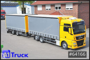 MAN tarp trailer truck TGX 26.480, Standklima, Retader, Komplettzug.