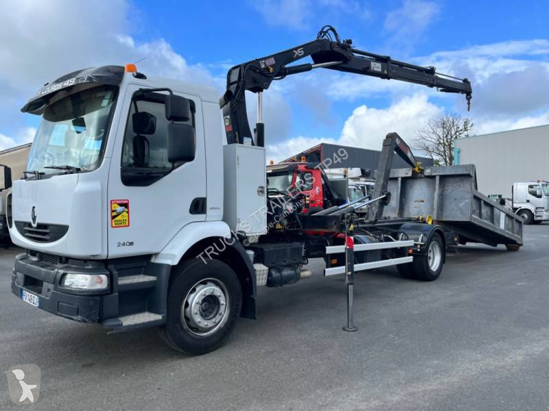 Camion Renault Polybenne Midlum 240 DXI 4x2 Gazoil Euro 4 Grue Occasion ...