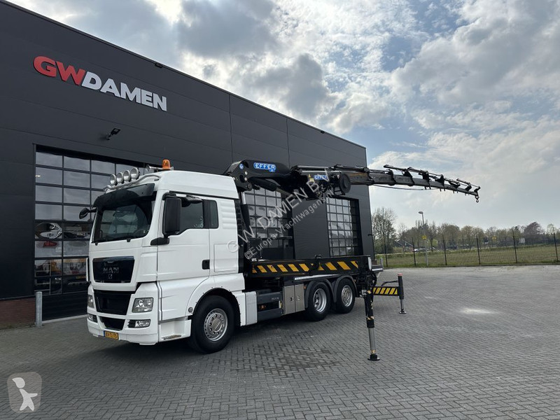 Used MAN flatbed truck 6x2 Diesel Euro 5 crane - n°9417449