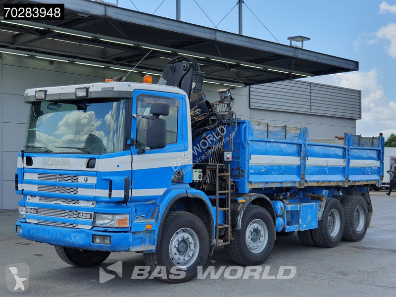 Camion Scania 420 8X4 15m3 tipper Hiab 144...
