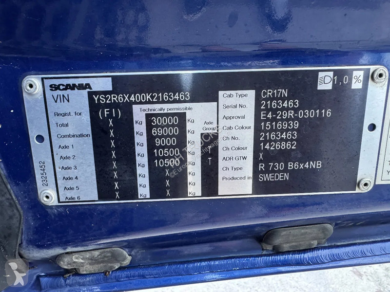Camion Scania 730 V8 8X4 EUO 6 HUB EDUCTION ETADE