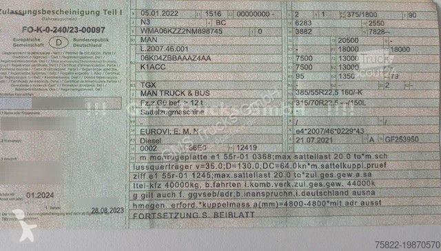 Tractor MAN TGX 18.510 / Kompressor+Hydraulik...