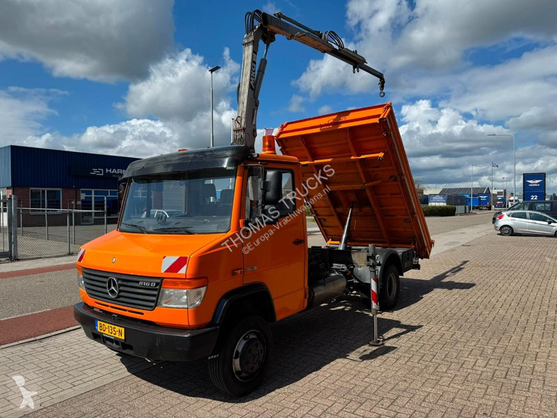 Camion Mercedes 816 Kraan / 3-zijdige Kipper,...