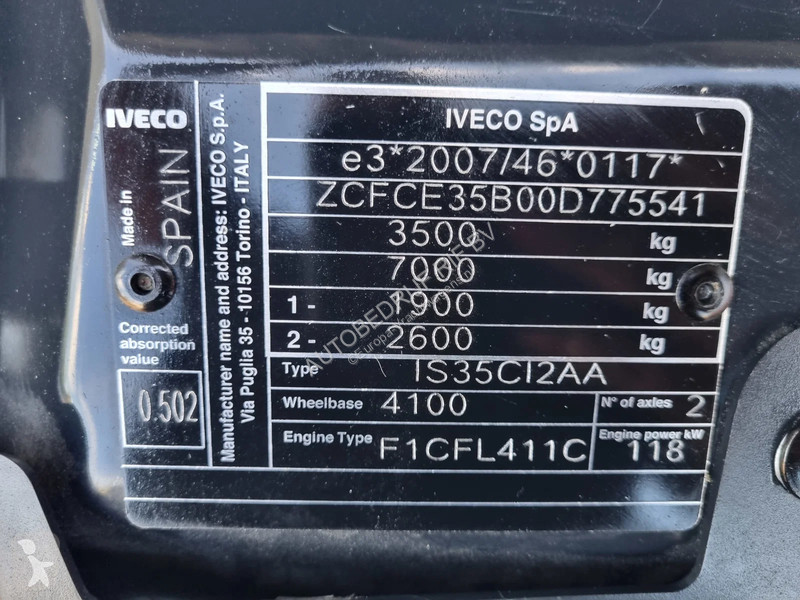 Kamion Iveco 35C16/ 3.0D/ Chassiscab/ WB 410/...