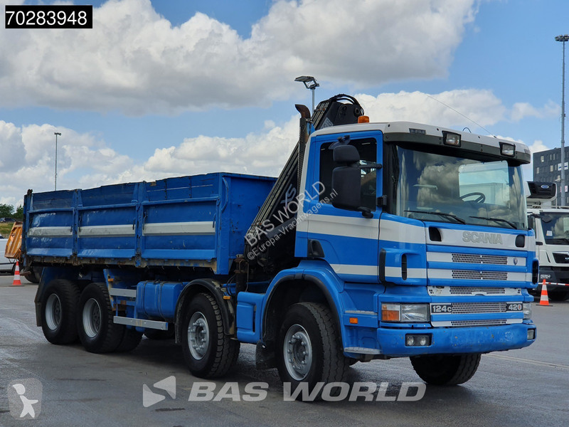 Camion Scania 420 8X4 15m3 tipper Hiab 144...