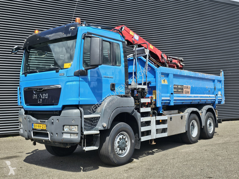 Kamion MAN 28.400 6X4-4 BL / CRANE + 2 SIDE TIPPER