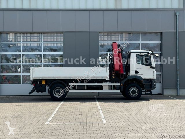 Lastbil MAN TGM 4x4 BB Pritsche HMF 1620 /4x hydr