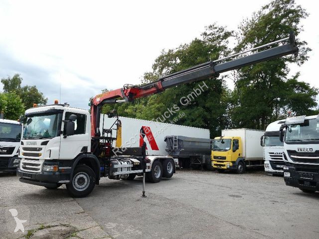 Camion Scania P400 Abrollkipper/Kran PAFINGER*