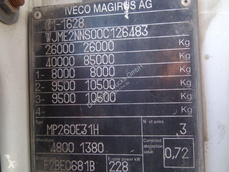 Camion Iveco Euro 260E31 6X4 Palfinger 36002