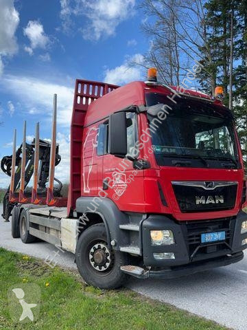 شاحنة MAN TGX 33.500 4X6 HOLZ KRAN ANHÄNGER