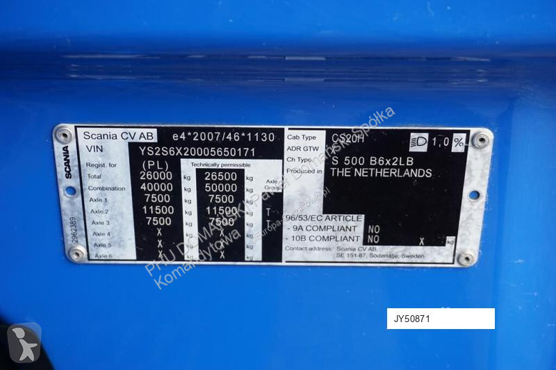 شاحنة Scania S 500 / ACC / E 6 / FIRANKA / 20...