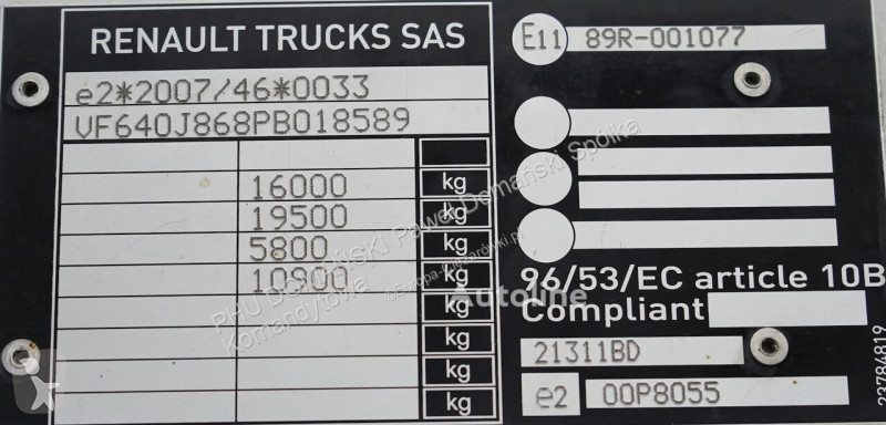 Camion Renault D 16 / 280 / ACC / EURO 6 /...