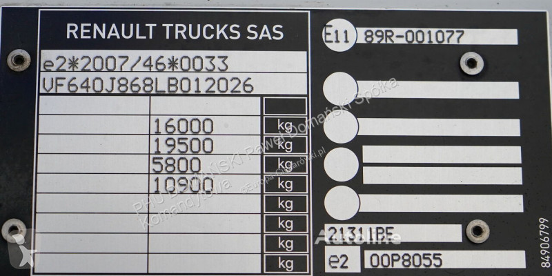 شاحنة Renault D 16 / 250 / ACC / EURO 6 /...