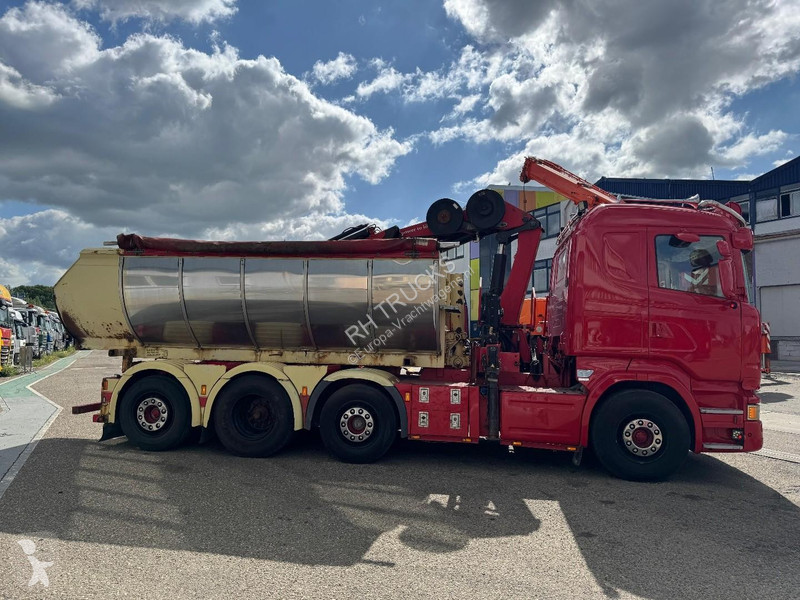 شاحنة Scania R520 V8 8X2 EURO 6 KIPPER + HMF...