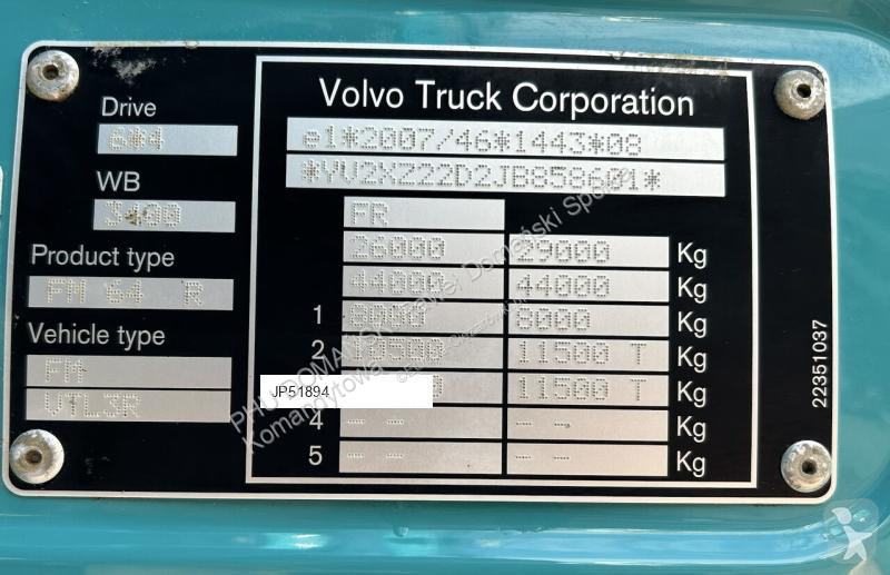 شاحنة Volvo FMX / 410 / E 6 / WYWROTKA / 6 X 4...