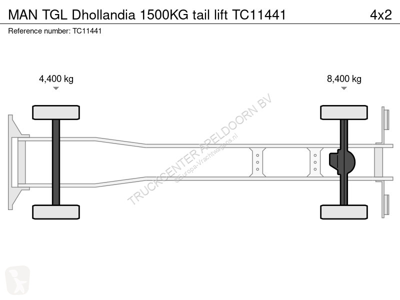 Camion MAN Dhollandia 1500KG tail lift