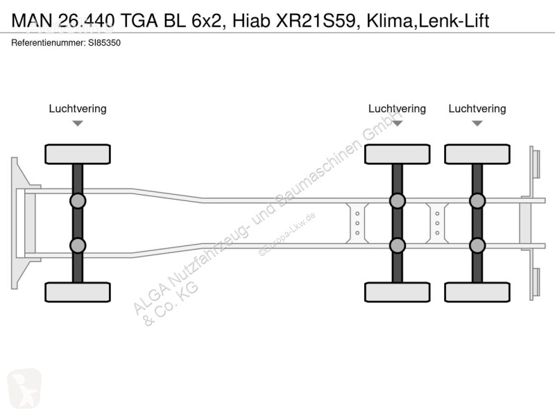 Lastbil MAN TGA BL 6x2, Hiab XR21S59,...