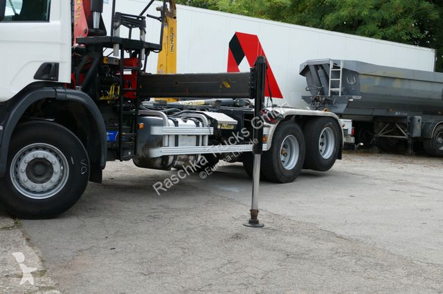 Camion Scania P400 Abrollkipper/Kran PAFINGER*
