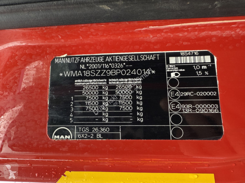 Lastbil MAN TGS 6X2 Haken mit Kran HMF 1643Z