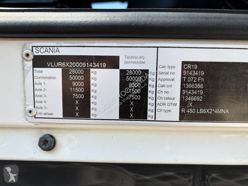شاحنة Scania R 480 6X2 + 3 PEDAS + STEERING AXE...