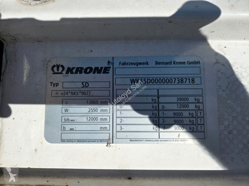 Félpótkocsi Krone KRONE 39000 SEMI REMORQUE