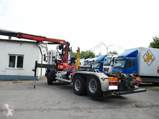 Camion Scania P400 Abrollkipper/Kran PAFINGER*