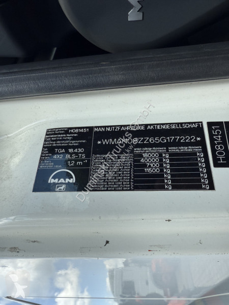 Lastbil MAN TGA 18.430 Kran Palfinger 16502 Jib...