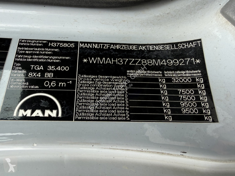 شاحنة MAN TGA 35.400 8X4 Kran PM 48028 bis 26...