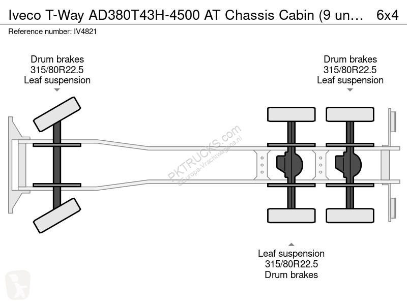 شاحنة Iveco AD380T43H-4500 AT Chassis Cabin (9...