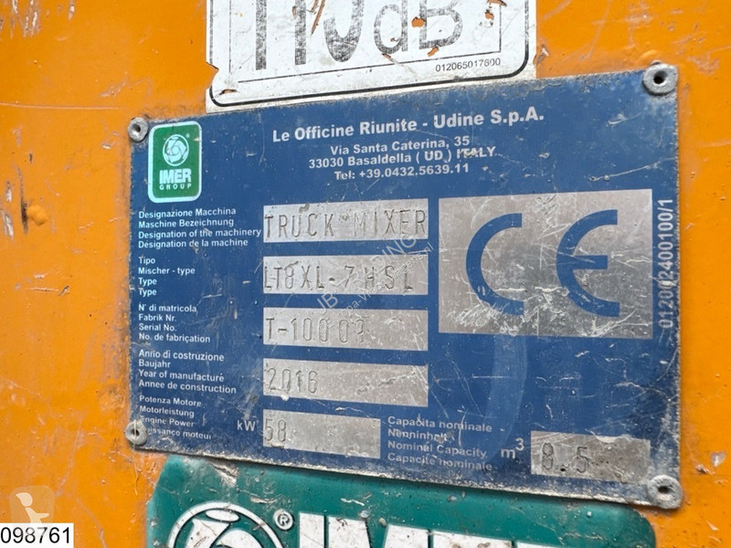 شاحنة Mercedes 3236 8x4, EURO 6, Imer, 8,5M3