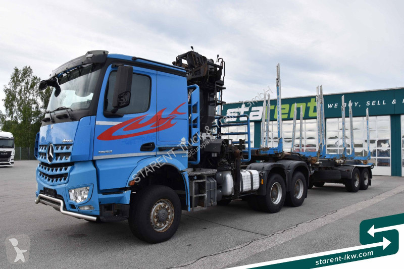 Camion remorque Mercedes 3653 6x6 Penz Holz...