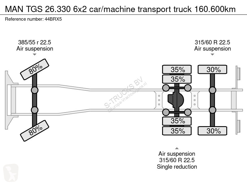 Camión MAN 26.330 6x2 car/machine transport...