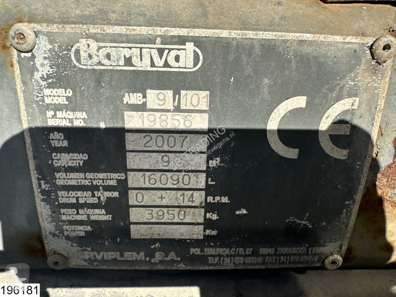 Béton Iveco 8x4, Baruval 9m3, Manual transmission