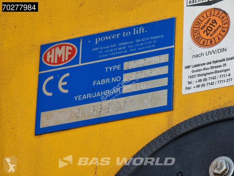 Lastbil MAN TGS 6X4 HMF 5020 K6 Crane Kran...