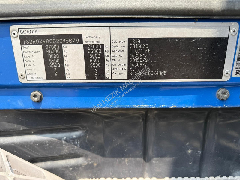 شاحنة Scania R 580 B6X4 HNB Manual 6x4 full air